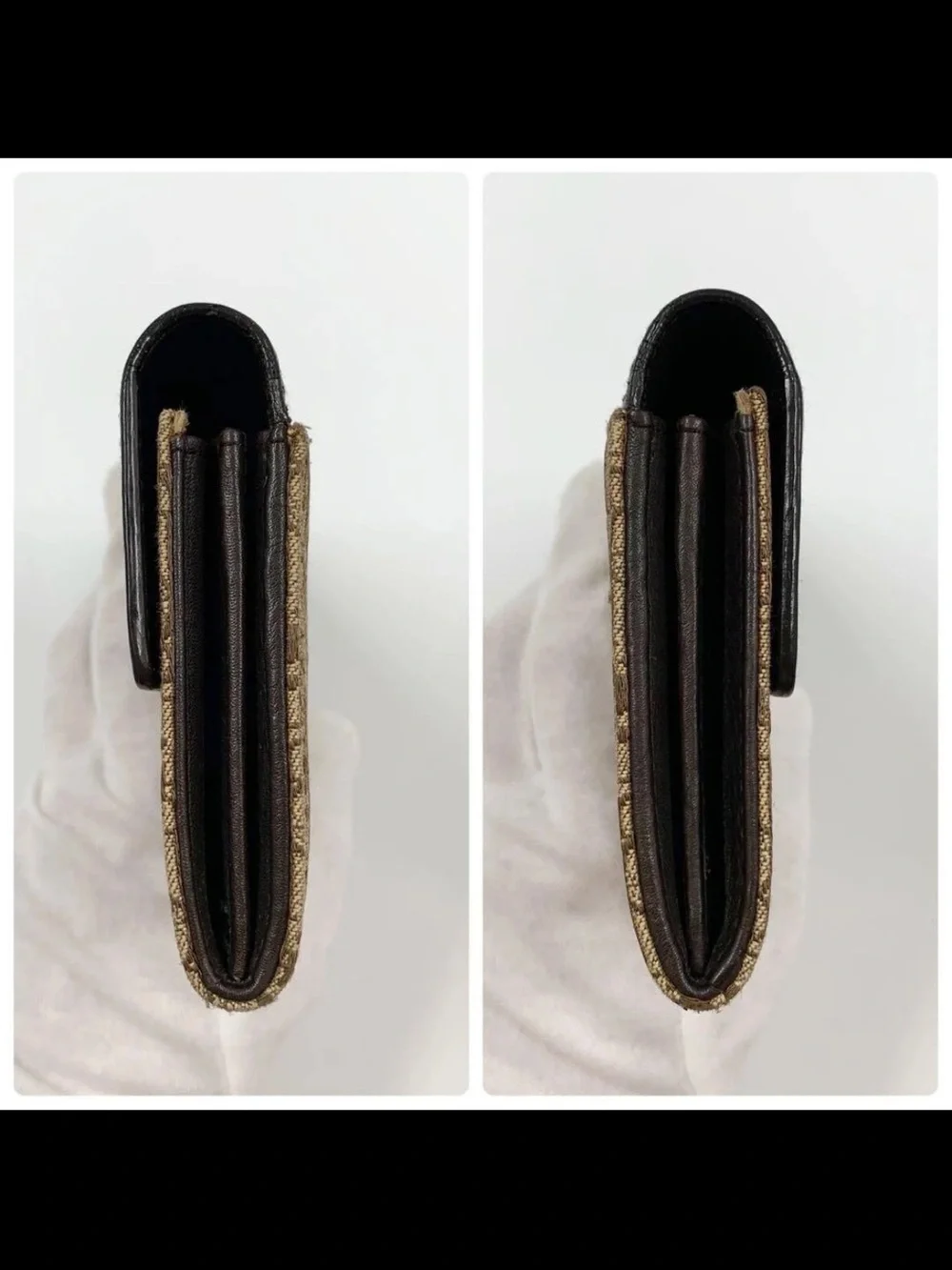 Dior Beige and Dark Brown Monogram Continental Wallet